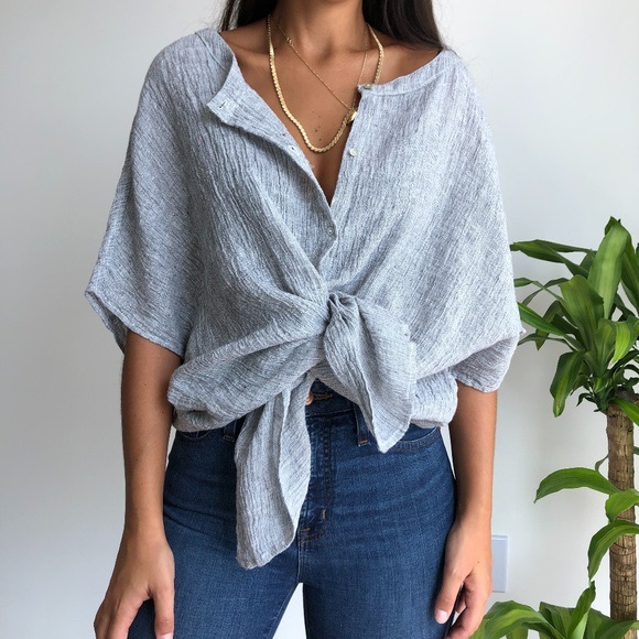 Tahari Tops - Linen button front Tahari small